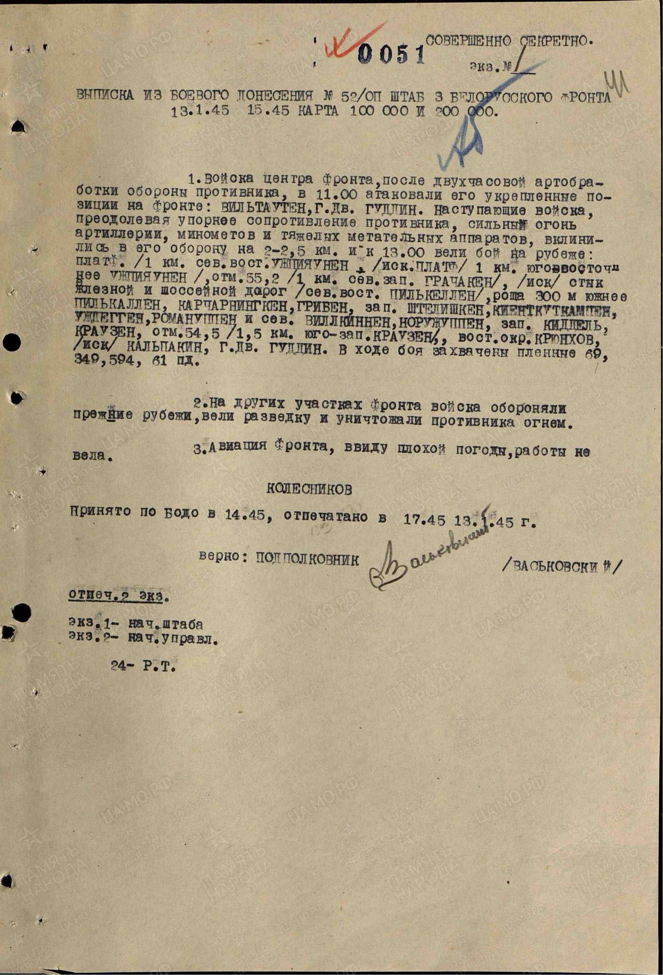 Боевые донесения